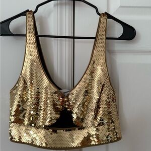 Gold Sequin Women's Top. Rabanne collab